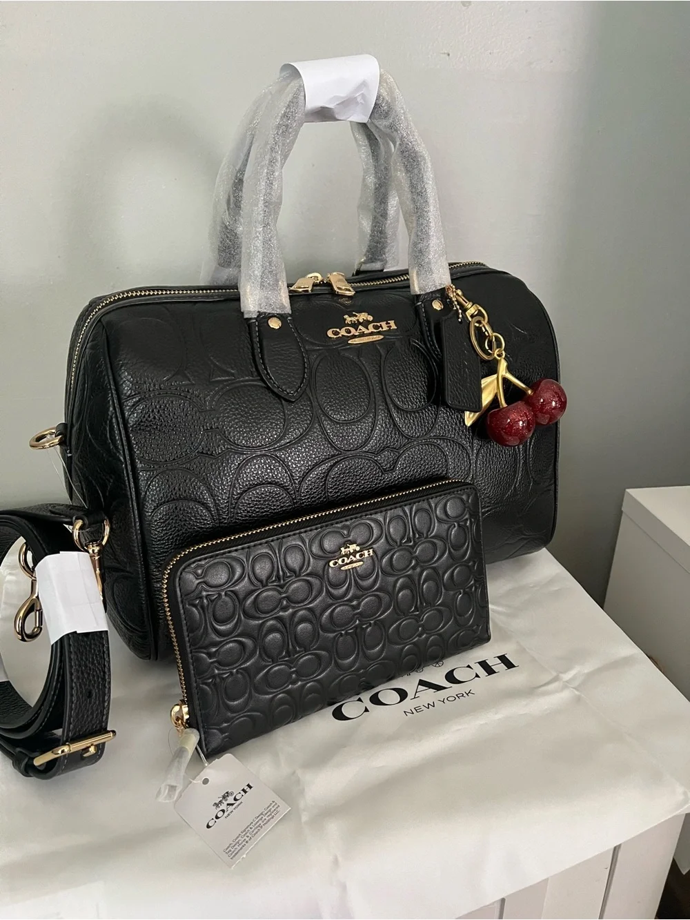 Coach Large Rowan Satchel In Signature Leather With Wallet